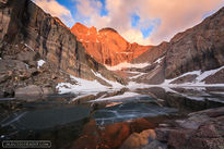 Chasm Lake, Longs Peak, july, ice, 