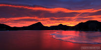 estes park, lake estes, sunrise, lake, ice, red, panorama, p