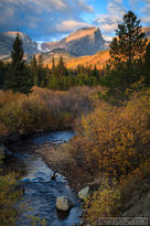 glacier creek, hallett peak, autumn, willow, otis peak, rock