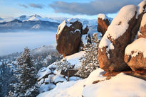 clouds, longs peak, snow, estes park