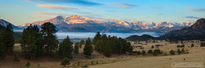 longs peak, estes valley, devils gulch, sunrise, fog, glen h