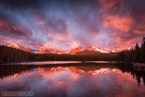 bierstadt lake, red, dramatic, mysterious