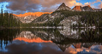 spirit lake, mountains, clouds, lake, sunset, panorama, comp