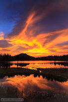 calm, color, clouds, fire, sprague lake, 