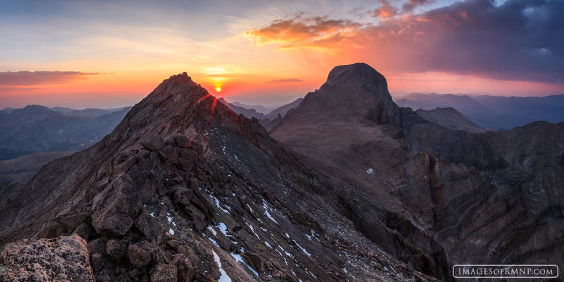 mount meeker, meeker, sunset, smoke, longs peak, rocky mount